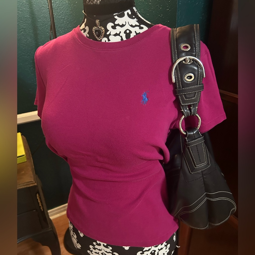 Ralph Lauren Magenta Short Sleeved T Shirt